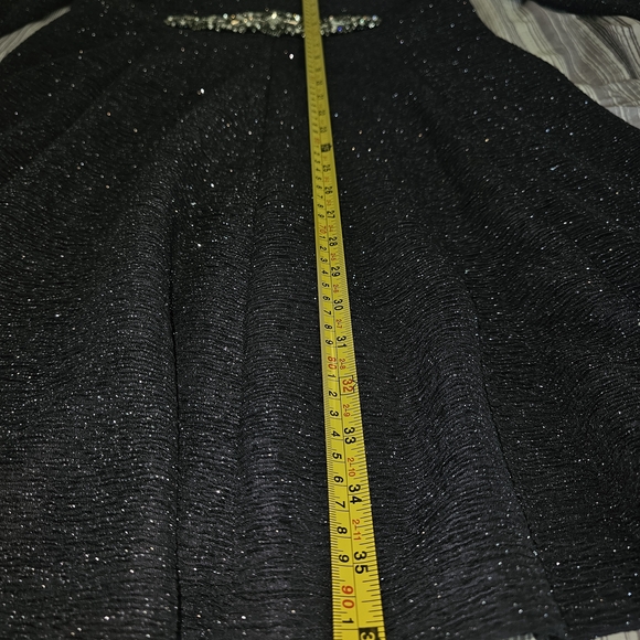 Eliza J Navy Sparkle Stretch Dress Embellished Waist Size 10 - Picture 7 of 15